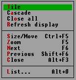  Menu 'Window' 
